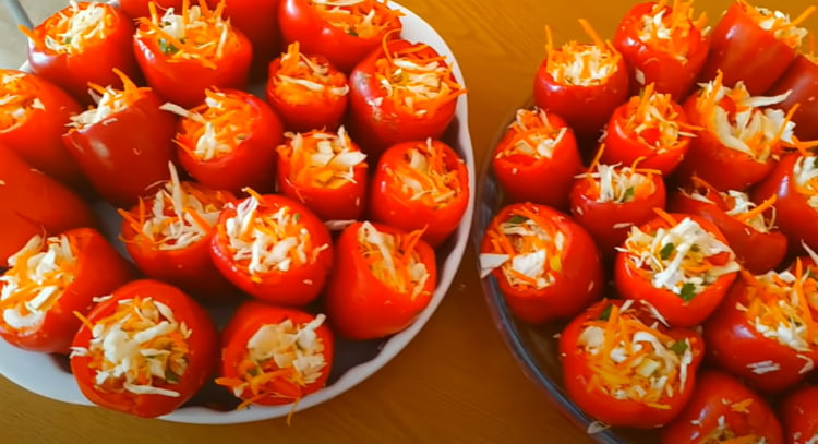 Перец фаршированный капустой на зиму вкуснее не